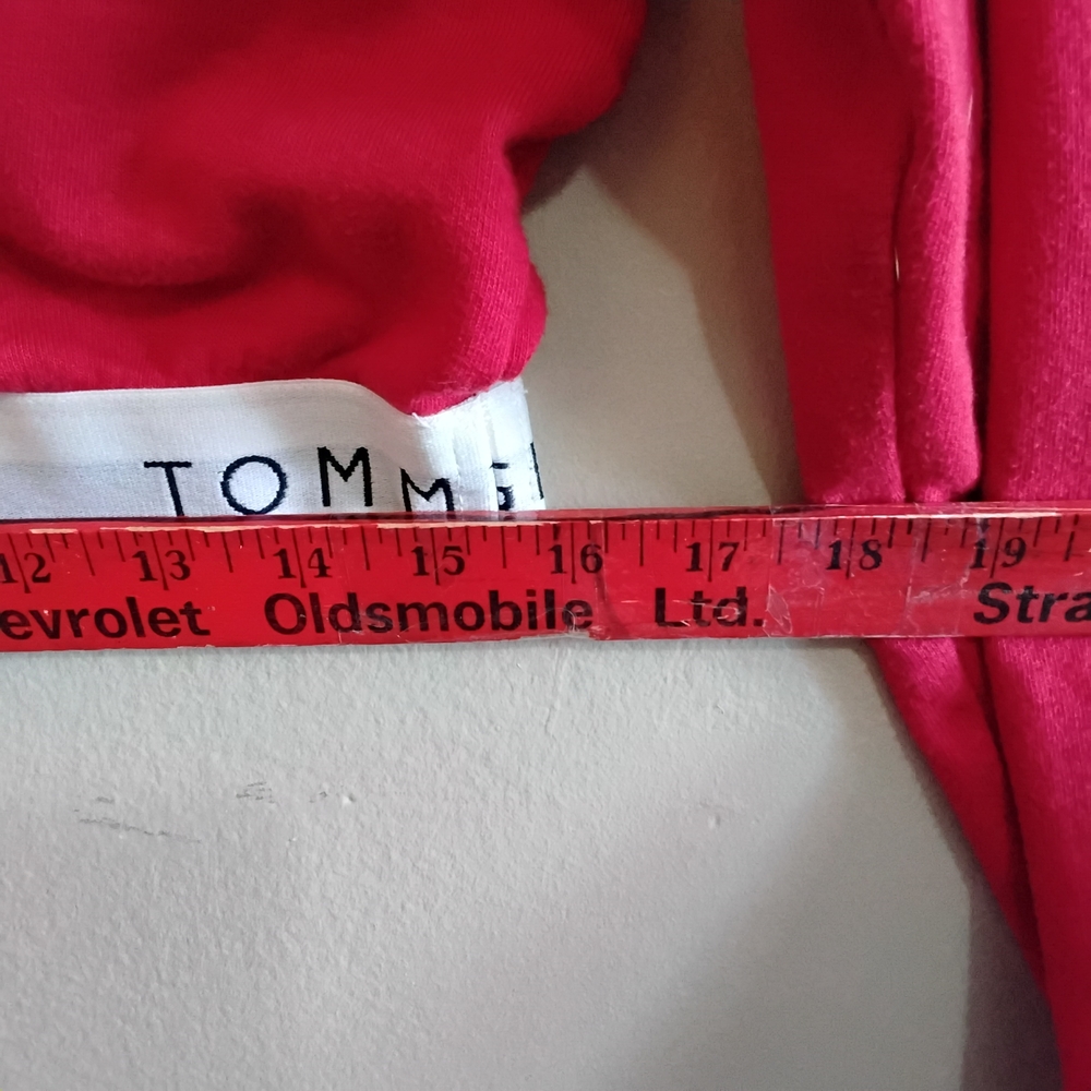 Vintage Tommy Hilfiger Red Cropped V-Neck French Terry Long Sleeve – Medium EUC - Picture 15 of 16